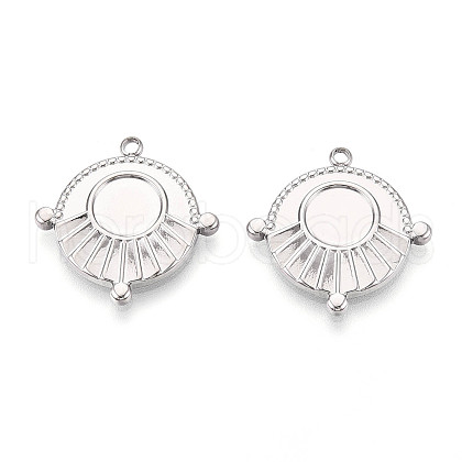 304 Stainless Steel Pendant Cabochon Settings STAS-T065-93P-1