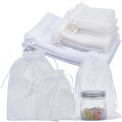 SOFPLATE 100Pcs 3 Styles Large Organza Pouches Portable Shoes Bag Travel Storage Drawstring Bags OP-SP0001-05-1