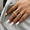 10Pcs Alloy with Plastic Pearl Finger Rings WGEFB3C-07-1