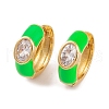 Rack Plating Brass Cubic Zirconia Enamel Earrings EJEW-S219-14G-2