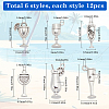 SUNNYCLUE 72Pcs 6 Styles Tibetan Style Alloy Pendants FIND-SC0009-69-2