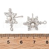 Brass Micro Pave Cubic Zirconia Stud Earring Findings KK-K371-34P-3