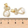 Brass Micro Pave Cubic Zirconia Pendants and ABS Imitation Pearl KK-Q068-23G-3