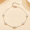 Geometric Round Shape S925 Silver Zircon Anklet Bracelet Fashion Simple Versatile PA9778-1-1