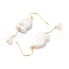 Fish Natural Pearl Dangle Earrings EJEW-E303-06G-2