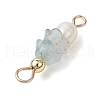 Frosted Flower Natural Cultured Freshwater Pearl & Acrylic Connector Charms PALLOY-JF03590-12-5