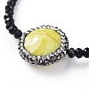 Faceted Rondelle Glass Braided Bead Bracelets BJEW-JB04808-M-4