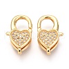 Brass Micro Pave Cubic Zirconia Lobster Claw Clasps ZIRC-O038-26G-1