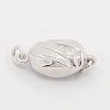 Anti-Tarnish Jewelry Necklace Clasps Rhodium Plated 925 Sterling Silver Box Clasps STER-M019-03S-1