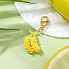 Glass Seed Beaded Banana Pendant Decoration HJEW-MZ00144-1