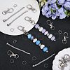 SUNNYCLUE 20Sets DIY Beaded Stainless Steel Pendant Decorations KEYC-SC0001-21-4