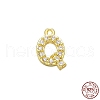Real 18K Gold Plated 925 Sterling Silver Micro Pave Clear Cubic Zirconia Charms STER-P054-10G-Q-1