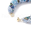 TOHO Japanese Seed & Lampwork Beaded Bracelet with Brass Magnetic Clasps BJEW-MZ00036-03-4
