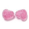 Drusy Heart Resin Rhinestone Beads RESI-C038-01D-2