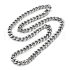 304 Stainless Steel Cuban Link Chain Necklace for Men Women NJEW-C013-01P-1