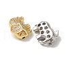 Brass Cubic Zirconia Beads ZIRC-F001-148-2