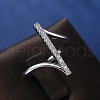 Brass Micro Pave Clear Cubic Zirconia Finger Rings for Women WG82572-05-2