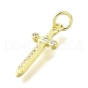 Brass Micro Pave Cubic Zirconia Pendants KK-V007-17G-2