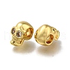 Brass Micro Pave Clear Cubic Zirconia Beads ZIRC-I070-088G-2