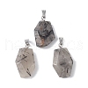 Natural Black Rutilated Quartz Pendants G-F739-03P-02-1