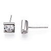Rhodium Plated 925 Sterling Silver Micro Pave Cubic Zirconia Stud Earrings STER-T004-37P-3
