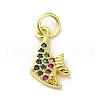 Real 18K Gold Plated Brass Pave Cubic Zirconia Pendants KK-M283-12A-02-1