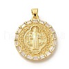 Rack Plating Brass with Cubic Zirconia Pendants KK-Z086-33G-13-1