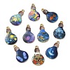 30Pcs 10 Styles Alloy Printed Pendants PALLOY-CJ0002-55-7