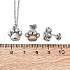 Dog Paw Print 304 Stainless Steel Pendant Necklaces & Bracelets & Stud Earrings Sets for Women SJEW-C004-20P-6