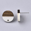 Resin & Walnut Wood Stud Earring Findings X-MAK-N032-003A-B02-3