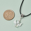 Glass Seed Beads & Glass Pearl Angel Pendant Necklaces NJEW-MZ00056-5