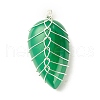 Natural Green Onyx Agate Pendants PALLOY-JF01384-01-1