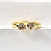 Brass Micro Pave Cubic Zirconia Cuff Rings for Women RJEW-F181-09G-8