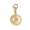 304 Stainless Steel Rhinestone Flower Pendant Decoration STAS-S165-35G-1