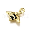 Brass Enamel Pendants KK-D343-06G-2
