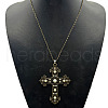 Alloy Rhinestone Pendant Necklaces SG2819-4-1