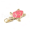 Rack Plating Brass Micro Pave Cubic Zirconia Pendants KK-C021-01G-07-3
