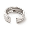Non-Tarnish 304 Stainless Steel Grooved Open Cuff Ring for Women RJEW-F131-14P-3