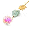 Wire Wrapped Nuggets Natural Fluorite Pendant Decorations HJEW-C008-03E-G-2