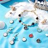 SUPERFINDINGS 50Pcs 5 Color Alloy Enamel Pendants ENAM-FH0001-18-NR-2