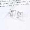 Cubic Zirconia Rectangle Stud Earrings GZ2843-3-1