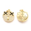 Brass Micro Pave Clear Cubic Zirconia Pendants X-ZIRC-B0004-15G-2