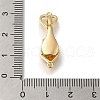 Brass Micro Pave Clear Cubic Zirconia Fold Over Clasps KK-H480-50G-01-3