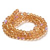 Transparent Electroplate Glass Beads Strands GLAA-F029-4mm-D18-2