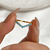 925 Sterling Silver Pave Cubic Zirconia V-shaped Finger Rings for Women DZ3056-2-2