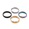 Ion Plating(IP) 304 Stainless Steel Simple Plain Band Finger Ring for Women RJEW-B036-04-1