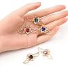 5Pcs 5 Colors Rack Plating Alloy Rhinestone Pendants ALRI-YW0001-19-3