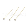 Brass Micro Pave Clear Cubic Zirconia Head Pins KK-M306-09G-01-2