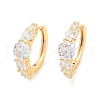 Brass Clear Cubic Zirconia Hoop Earrings EJEW-Q016-14G-3