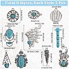 SUNNYCLUE 16Pcs 8 Styles Synthetic Turquoise Alloy Pendants FIND-SC0009-11-2